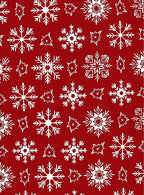 White Snowflake Pattern on Red Rug