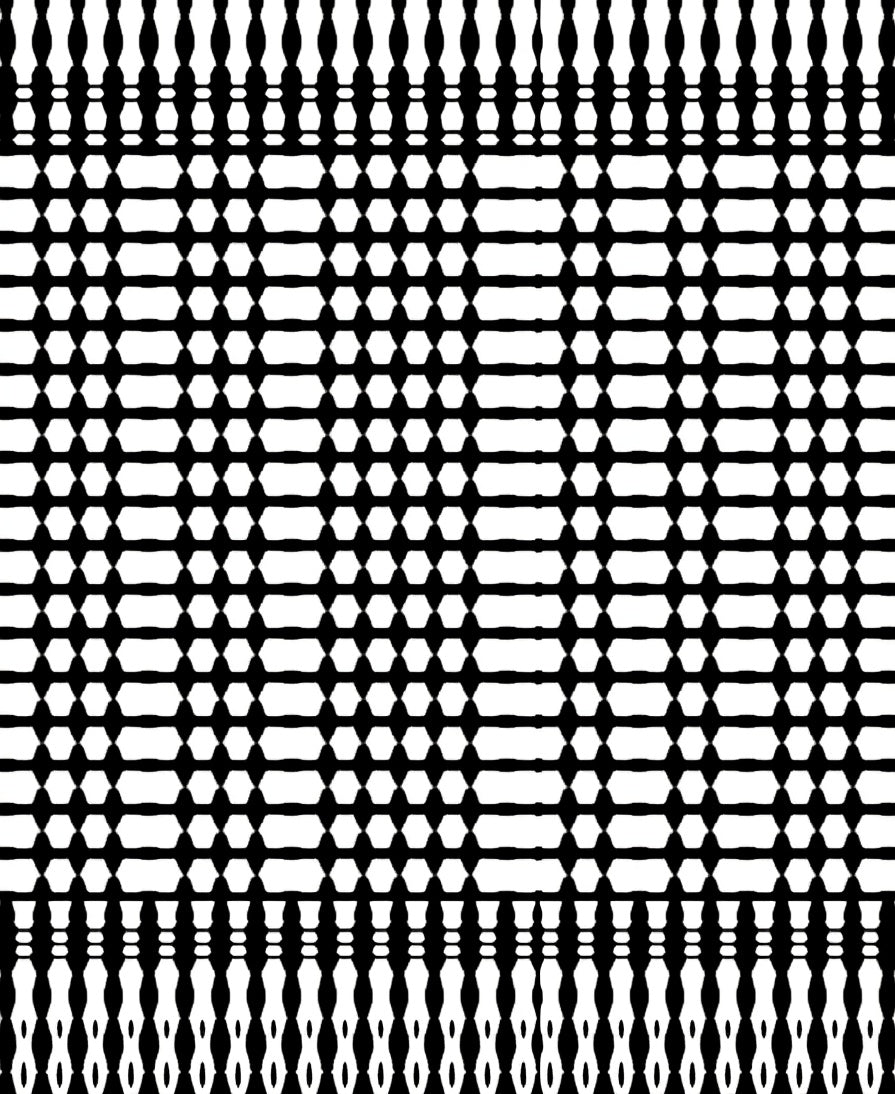 Black White Geometric Chain Rug