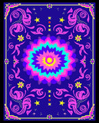 Vibrant Floral Mandala Star Pattern Rug
