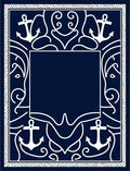 Nautical Anchor Scrollwork Border Design Rug