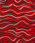 Bold Red and Black Wavy Stripes Rug