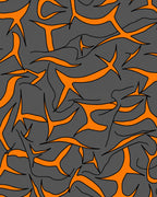 Bold Abstract Orange Flame Pattern Rug