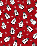 Red Snowman Snowflake Pattern Rug