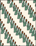 Green Hand Repeating Pattern Rug