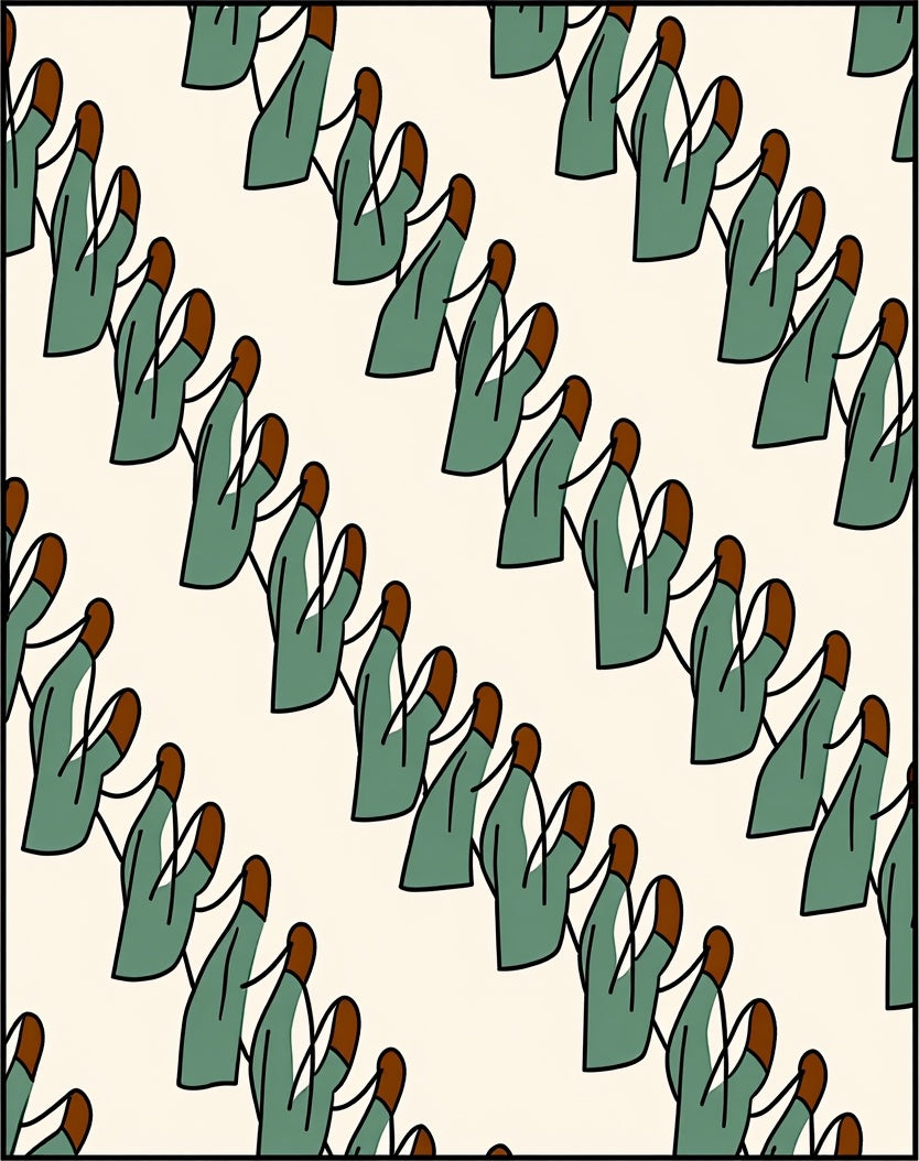 Green Hand Repeating Pattern Rug