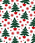 Whimsical Christmas Trees Flowers Pattern Rug