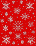 Red Snowflake Pattern Rug
