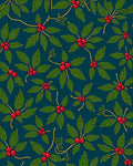 Evergreen Holly Berry Pattern Rug