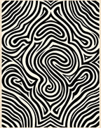 Monochrome Swirling Stripes Pattern Rug