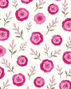 Pink Floral Branches Watercolor Pattern Rug