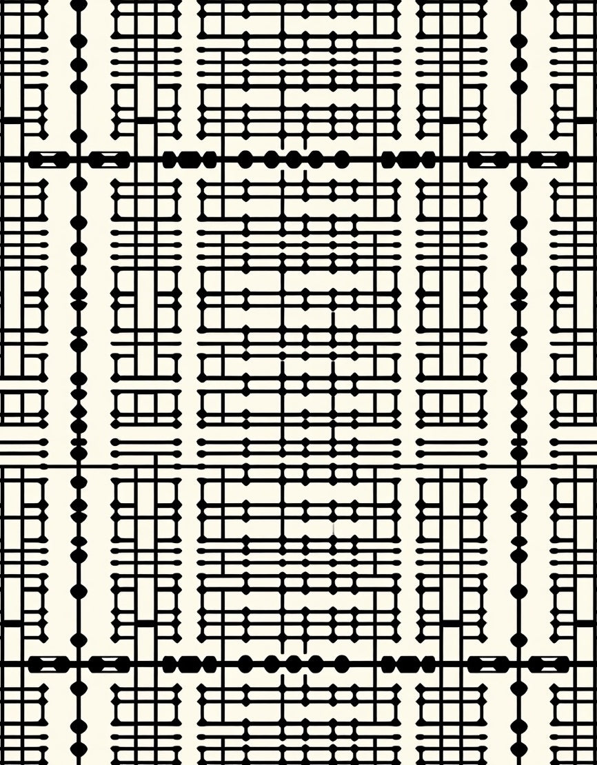 Modern Black Grid Dot Pattern Rug