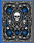Gothic Skull Floral Pattern Rug