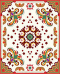 Ornate Butterfly Motif Mandala Pattern Rug