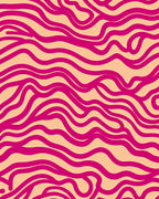 Vibrant Wavy Pink Organic Lines Rug
