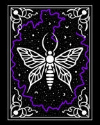 Cosmic Moth With Purple Lightning Border Rug