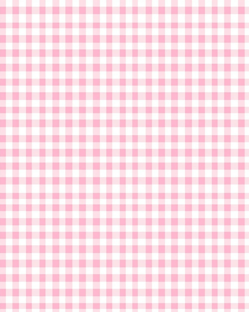 Sweet Pink Gingham Pattern Rug