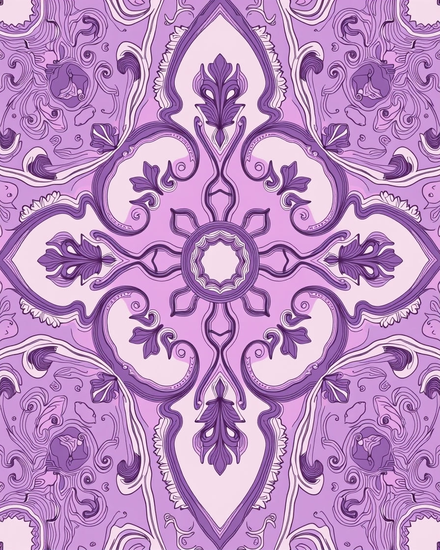 Ornate Floral Symmetry Design Rug