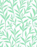 Soft Green Branching Foliage Rug