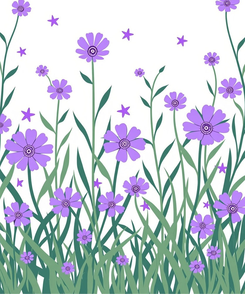 Floral Meadow Patterned Design Rug