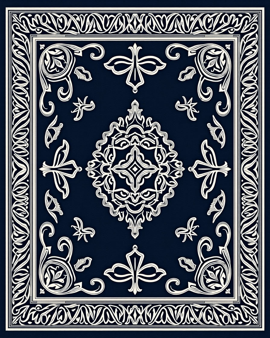 Ornate Garden Floral Vintage Pattern Rug