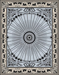 Art Nouveau Sunburst Floral Border Rug
