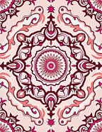 Ornate Mandala Pattern Romance Tones Rug