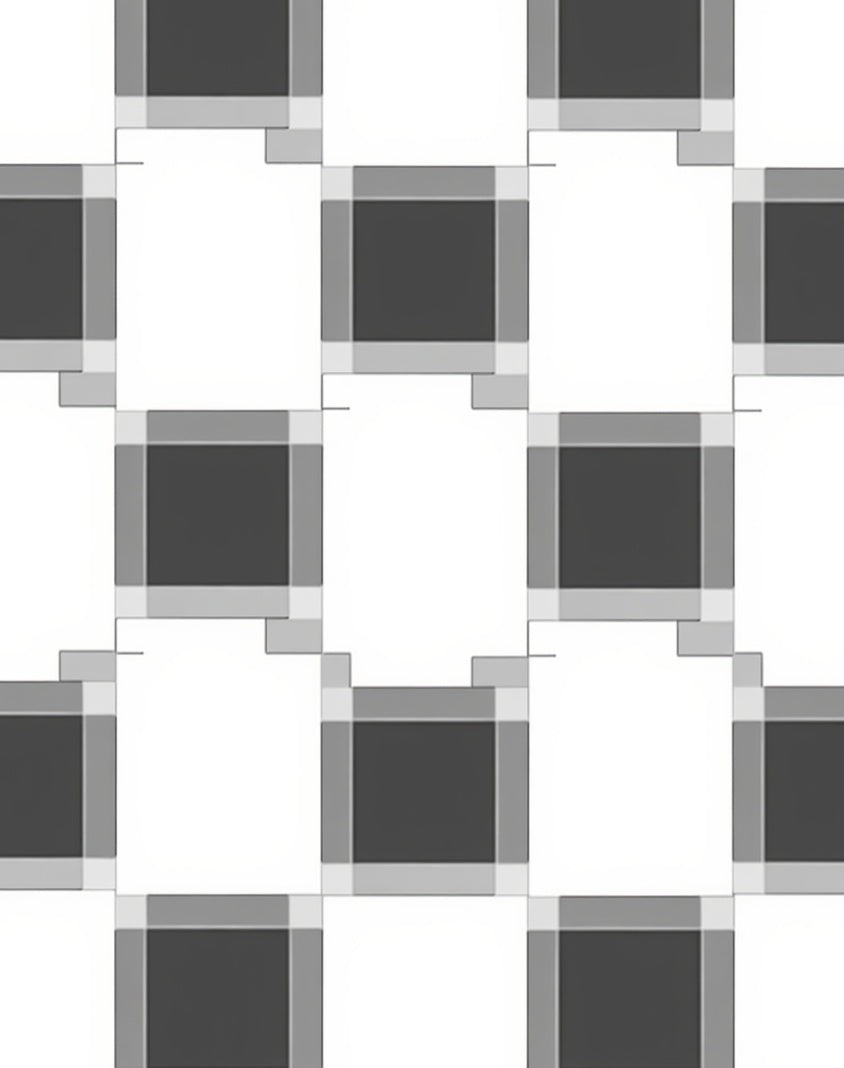 Modern Gray Scale Checkerboard Pattern Rug