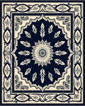 Classic Floral Medallion Navy Rug