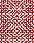Red White Abstract Geometric Design Rug