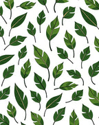 Green Tropical Leaf Pattern Rug