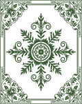 Elegant Green Floral Scroll Pattern Rug