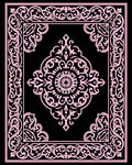 Ornate Pink Floral Mandala Border Rug