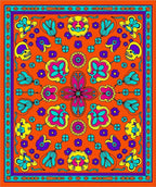 Bright Floral Skull Abstract Pattern Rug