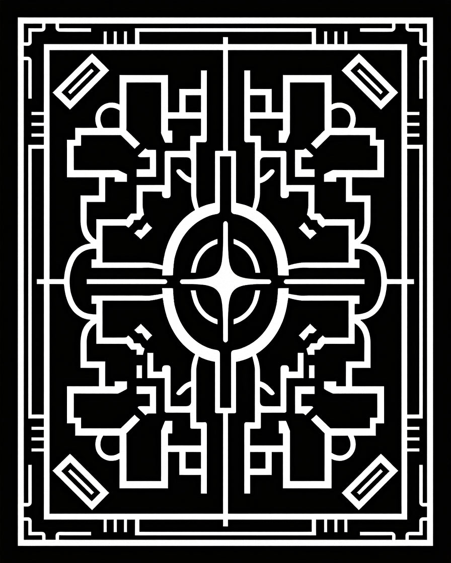 Abstract Geometric Square Art Deco Rug