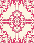 Vibrant Pink Baroque Scroll Tile Rug