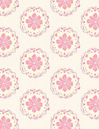 Pink Floral Mandala Patterned Rug