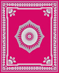 Geometric Burst Mandala Pattern Rug