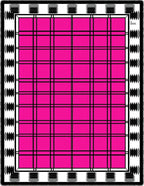 Hot Pink Black Plaid Border Rug
