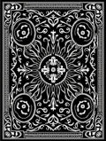 Black White Sun Floral Pattern Rug