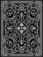 Black White Sun Floral Pattern Rug