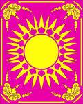 Radiant Sun With Decorative Corners Rug
