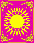 Radiant Sun With Decorative Corners Rug