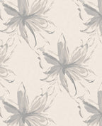 Soft Gray Floral Sketch Pattern Rug
