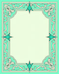 Elegant Teal Cream Scroll Pattern Rug