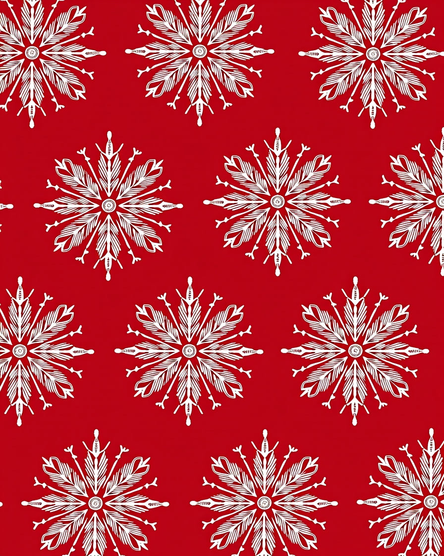 Red Snowflake Pattern Rug
