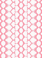 Pink White Ikat Pattern Rug