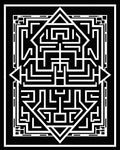 Black White Maze Geometric Design Rug
