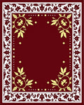 Elegant Border With Floral Swirls Design Rug