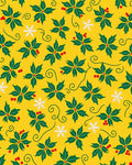 Festive Holly and Snowflakes Pattern Rug