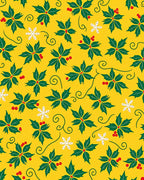 Festive Holly and Snowflakes Pattern Rug